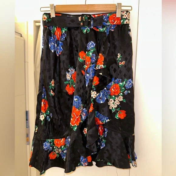 Tory Burch Floral Wrap Skirt size 0